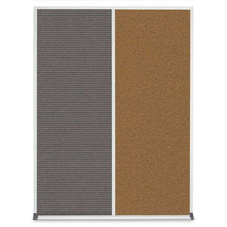 United Visual Products Double Door Radius Plus Corkboard, 48"X, UV8003PLUS-BRONZE-CINNABA UV8003PLUS-BRONZE-CINNABA
